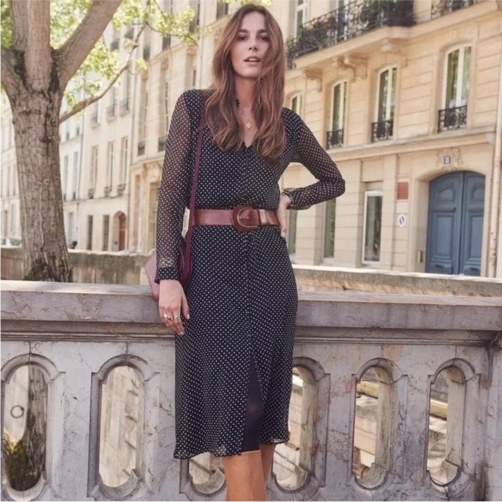 Sezane Robe Clemence silk dress